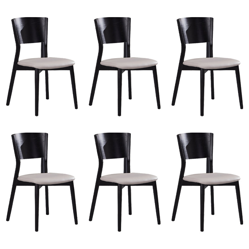 Modern Style Solid Wood Side Chair Matte Finish Open Back Dining Chair White 6 Piece Set Clearhalo ' kitchen&dining_furn' 'Dining Chairs' 'Dining Tables & Seating' 'dining_chair' 'furn' 'furn_dining_chair' 'Furniture' 'furniture_dining_chair' 'Kitchen & Dining Furniture' 'kitchen' 3574402