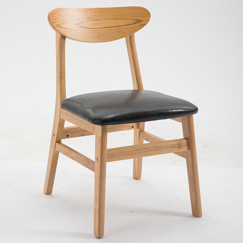 Contemporary Home Side Chair Upholstered Open Back Wood Dining Room Chair Black 1 Piece Natural Wood Clearhalo ' kitchen&dining_furn' 'Dining Chairs' 'Dining Tables & Seating' 'dining_chair' 'furn' 'furn_dining_chair' 'Furniture' 'furniture_dining_chair' 'Kitchen & Dining Furniture' 'kitchen' 3574410