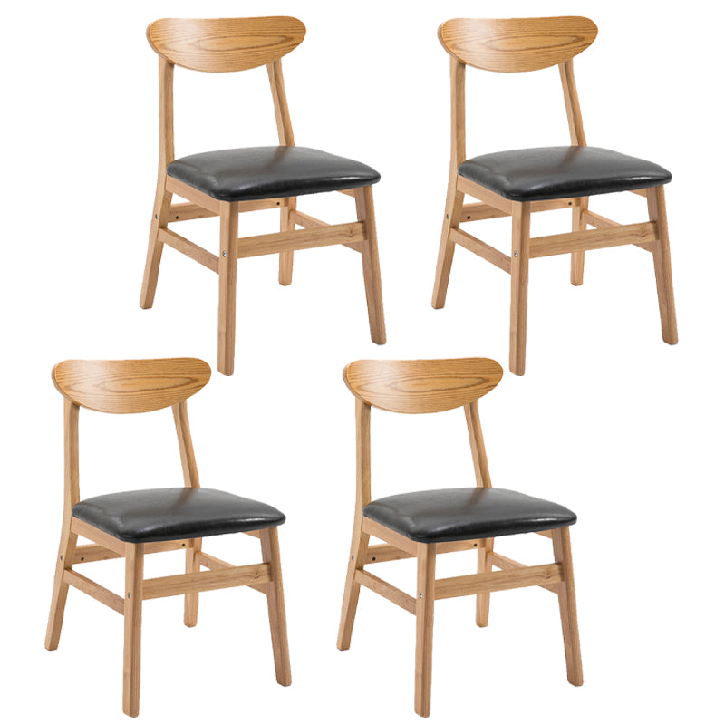 Contemporary Home Side Chair Upholstered Open Back Wood Dining Room Chair Black 4 Piece Set Natural Wood Clearhalo ' kitchen&dining_furn' 'Dining Chairs' 'Dining Tables & Seating' 'dining_chair' 'furn' 'furn_dining_chair' 'Furniture' 'furniture_dining_chair' 'Kitchen & Dining Furniture' 'kitchen' 3574413