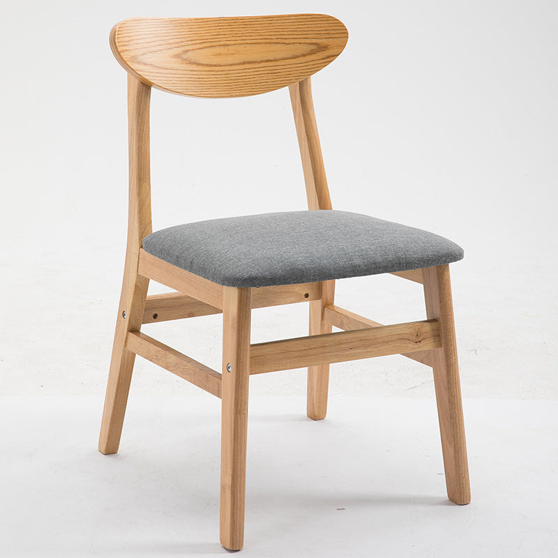 Contemporary Home Side Chair Upholstered Open Back Wood Dining Room Chair Grey 1 Piece Natural Wood Clearhalo ' kitchen&dining_furn' 'Dining Chairs' 'Dining Tables & Seating' 'dining_chair' 'furn' 'furn_dining_chair' 'Furniture' 'furniture_dining_chair' 'Kitchen & Dining Furniture' 'kitchen' 3574416