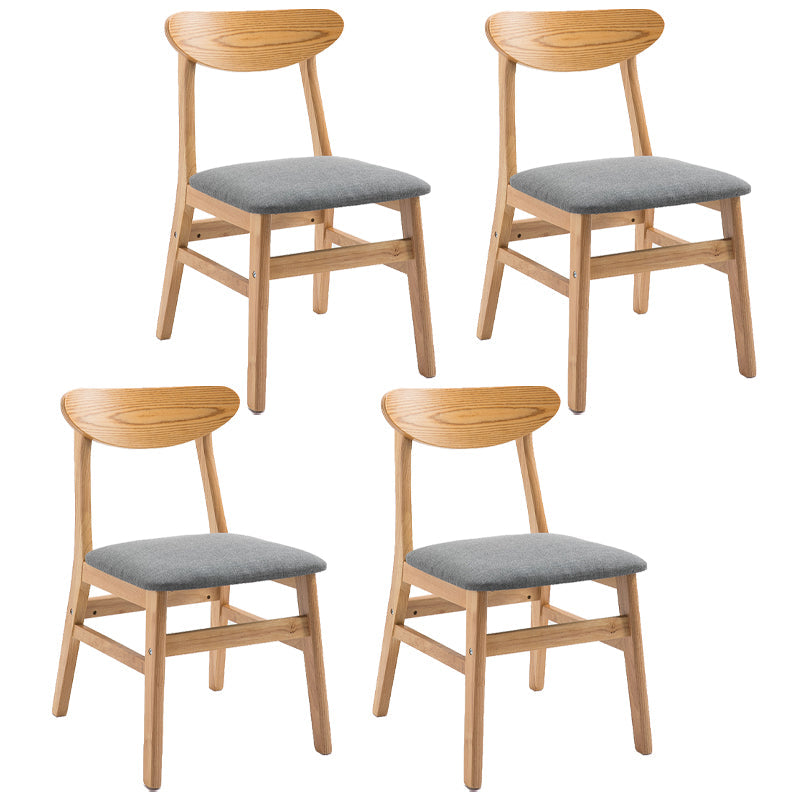 Contemporary Home Side Chair Upholstered Open Back Wood Dining Room Chair Grey 4 Piece Set Natural Wood Clearhalo ' kitchen&dining_furn' 'Dining Chairs' 'Dining Tables & Seating' 'dining_chair' 'furn' 'furn_dining_chair' 'Furniture' 'furniture_dining_chair' 'Kitchen & Dining Furniture' 'kitchen' 3574420