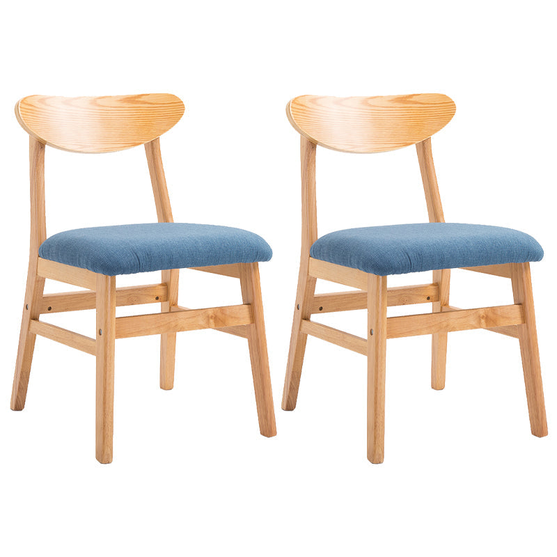 Contemporary Home Side Chair Upholstered Open Back Wood Dining Room Chair Blue 2 Piece Set Natural Wood Clearhalo ' kitchen&dining_furn' 'Dining Chairs' 'Dining Tables & Seating' 'dining_chair' 'furn' 'furn_dining_chair' 'Furniture' 'furniture_dining_chair' 'Kitchen & Dining Furniture' 'kitchen' 3574423