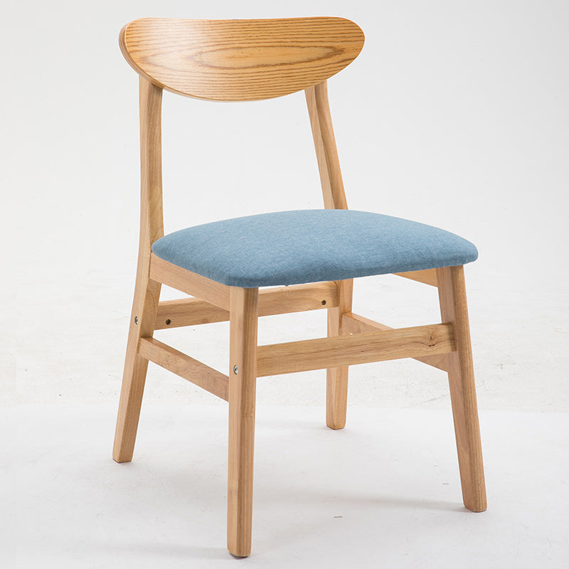 Contemporary Home Side Chair Upholstered Open Back Wood Dining Room Chair Light Blue 1 Piece Natural Wood Clearhalo ' kitchen&dining_furn' 'Dining Chairs' 'Dining Tables & Seating' 'dining_chair' 'furn' 'furn_dining_chair' 'Furniture' 'furniture_dining_chair' 'Kitchen & Dining Furniture' 'kitchen' 3574427