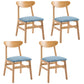 Contemporary Home Side Chair Upholstered Open Back Wood Dining Room Chair Light Blue 4 Piece Set Natural Wood Clearhalo ' kitchen&dining_furn' 'Dining Chairs' 'Dining Tables & Seating' 'dining_chair' 'furn' 'furn_dining_chair' 'Furniture' 'furniture_dining_chair' 'Kitchen & Dining Furniture' 'kitchen' 3574431