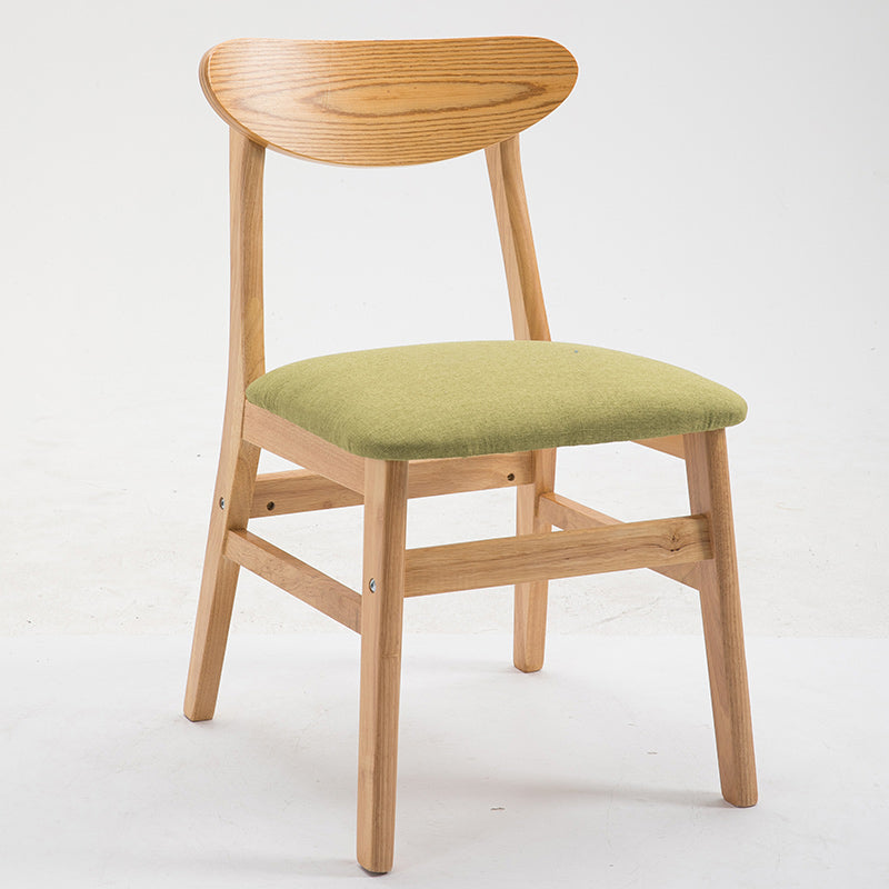 Contemporary Home Side Chair Upholstered Open Back Wood Dining Room Chair Green 1 Piece Natural Wood Clearhalo ' kitchen&dining_furn' 'Dining Chairs' 'Dining Tables & Seating' 'dining_chair' 'furn' 'furn_dining_chair' 'Furniture' 'furniture_dining_chair' 'Kitchen & Dining Furniture' 'kitchen' 3574434