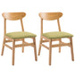 Contemporary Home Side Chair Upholstered Open Back Wood Dining Room Chair Green 2 Piece Set Natural Wood Clearhalo ' kitchen&dining_furn' 'Dining Chairs' 'Dining Tables & Seating' 'dining_chair' 'furn' 'furn_dining_chair' 'Furniture' 'furniture_dining_chair' 'Kitchen & Dining Furniture' 'kitchen' 3574436