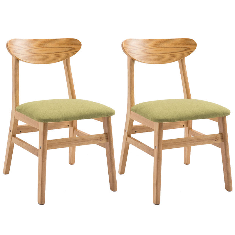 Contemporary Home Side Chair Upholstered Open Back Wood Dining Room Chair Green 2 Piece Set Natural Wood Clearhalo ' kitchen&dining_furn' 'Dining Chairs' 'Dining Tables & Seating' 'dining_chair' 'furn' 'furn_dining_chair' 'Furniture' 'furniture_dining_chair' 'Kitchen & Dining Furniture' 'kitchen' 3574436