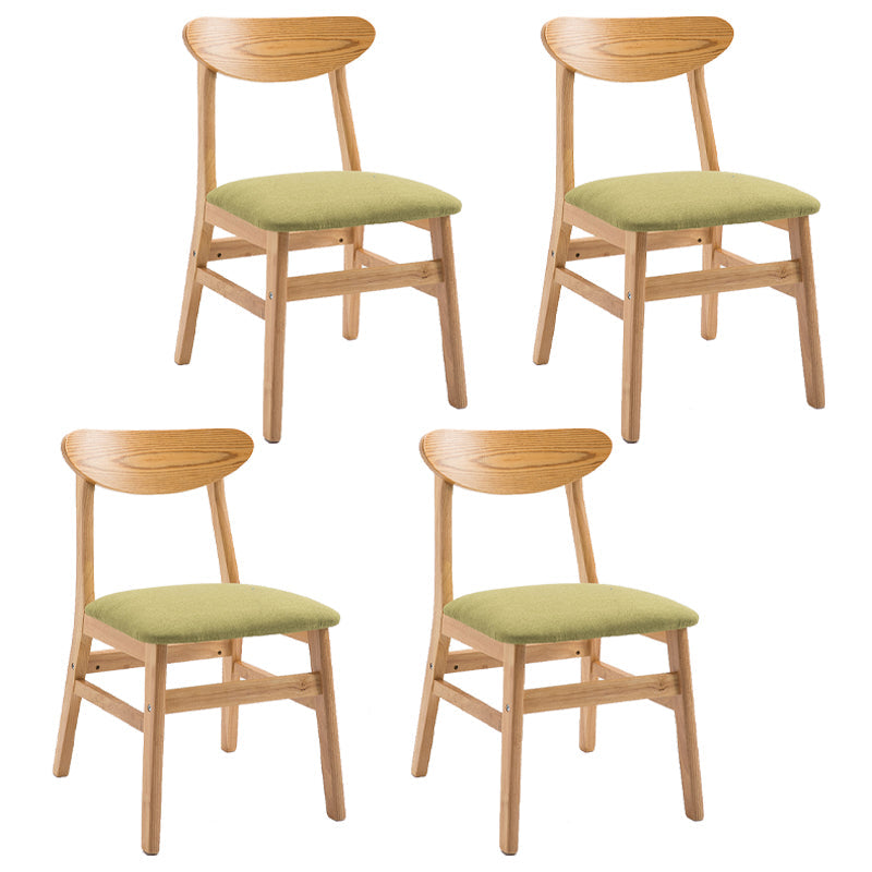 Contemporary Home Side Chair Upholstered Open Back Wood Dining Room Chair Green 4 Piece Set Natural Wood Clearhalo ' kitchen&dining_furn' 'Dining Chairs' 'Dining Tables & Seating' 'dining_chair' 'furn' 'furn_dining_chair' 'Furniture' 'furniture_dining_chair' 'Kitchen & Dining Furniture' 'kitchen' 3574437