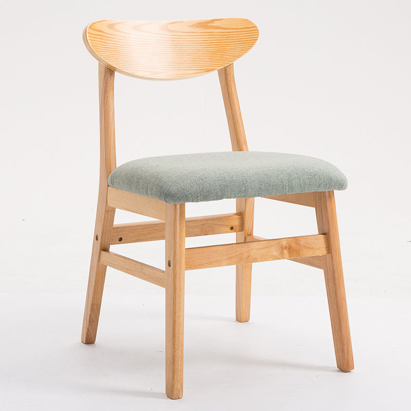 Contemporary Home Side Chair Upholstered Open Back Wood Dining Room Chair Light Green 1 Piece Natural Wood Clearhalo ' kitchen&dining_furn' 'Dining Chairs' 'Dining Tables & Seating' 'dining_chair' 'furn' 'furn_dining_chair' 'Furniture' 'furniture_dining_chair' 'Kitchen & Dining Furniture' 'kitchen' 3574438