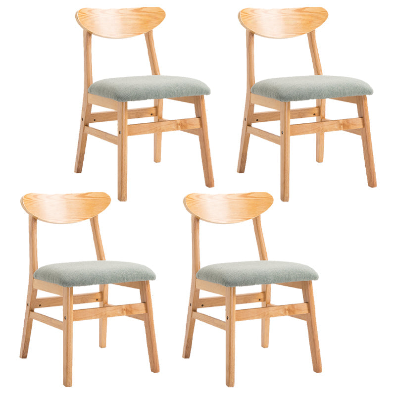 Contemporary Home Side Chair Upholstered Open Back Wood Dining Room Chair Light Green 4 Piece Set Natural Wood Clearhalo ' kitchen&dining_furn' 'Dining Chairs' 'Dining Tables & Seating' 'dining_chair' 'furn' 'furn_dining_chair' 'Furniture' 'furniture_dining_chair' 'Kitchen & Dining Furniture' 'kitchen' 3574440