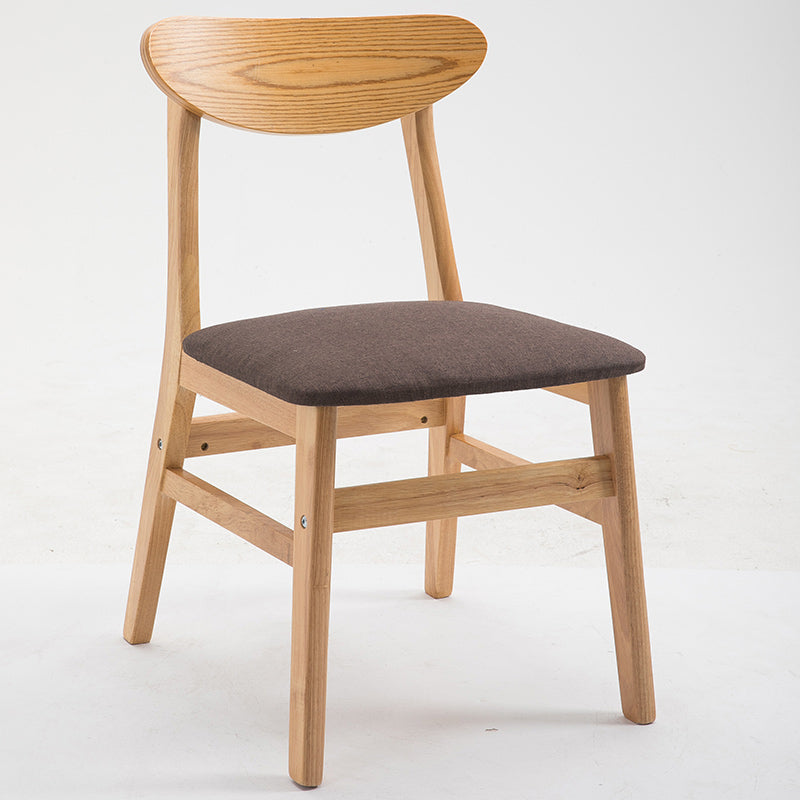 Contemporary Home Side Chair Upholstered Open Back Wood Dining Room Chair Coffee 1 Piece Natural Wood Clearhalo ' kitchen&dining_furn' 'Dining Chairs' 'Dining Tables & Seating' 'dining_chair' 'furn' 'furn_dining_chair' 'Furniture' 'furniture_dining_chair' 'Kitchen & Dining Furniture' 'kitchen' 3574441