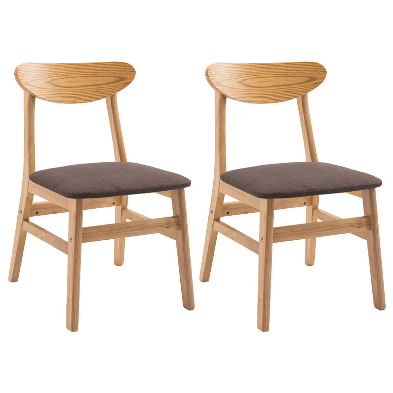 Contemporary Home Side Chair Upholstered Open Back Wood Dining Room Chair Coffee 2 Piece Set Natural Wood Clearhalo ' kitchen&dining_furn' 'Dining Chairs' 'Dining Tables & Seating' 'dining_chair' 'furn' 'furn_dining_chair' 'Furniture' 'furniture_dining_chair' 'Kitchen & Dining Furniture' 'kitchen' 3574442