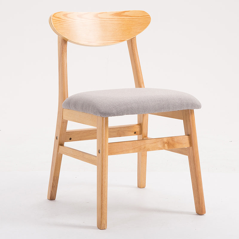 Contemporary Home Side Chair Upholstered Open Back Wood Dining Room Chair Beige 1 Piece Natural Wood Clearhalo ' kitchen&dining_furn' 'Dining Chairs' 'Dining Tables & Seating' 'dining_chair' 'furn' 'furn_dining_chair' 'Furniture' 'furniture_dining_chair' 'Kitchen & Dining Furniture' 'kitchen' 3574444