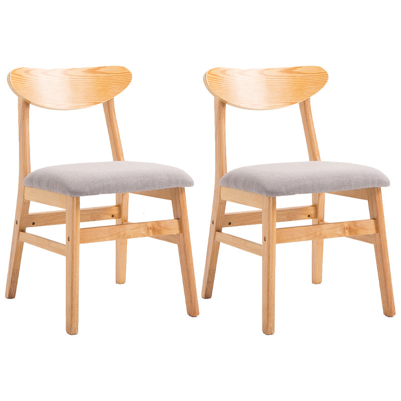 Contemporary Home Side Chair Upholstered Open Back Wood Dining Room Chair Beige 2 Piece Set Natural Wood Clearhalo ' kitchen&dining_furn' 'Dining Chairs' 'Dining Tables & Seating' 'dining_chair' 'furn' 'furn_dining_chair' 'Furniture' 'furniture_dining_chair' 'Kitchen & Dining Furniture' 'kitchen' 3574445