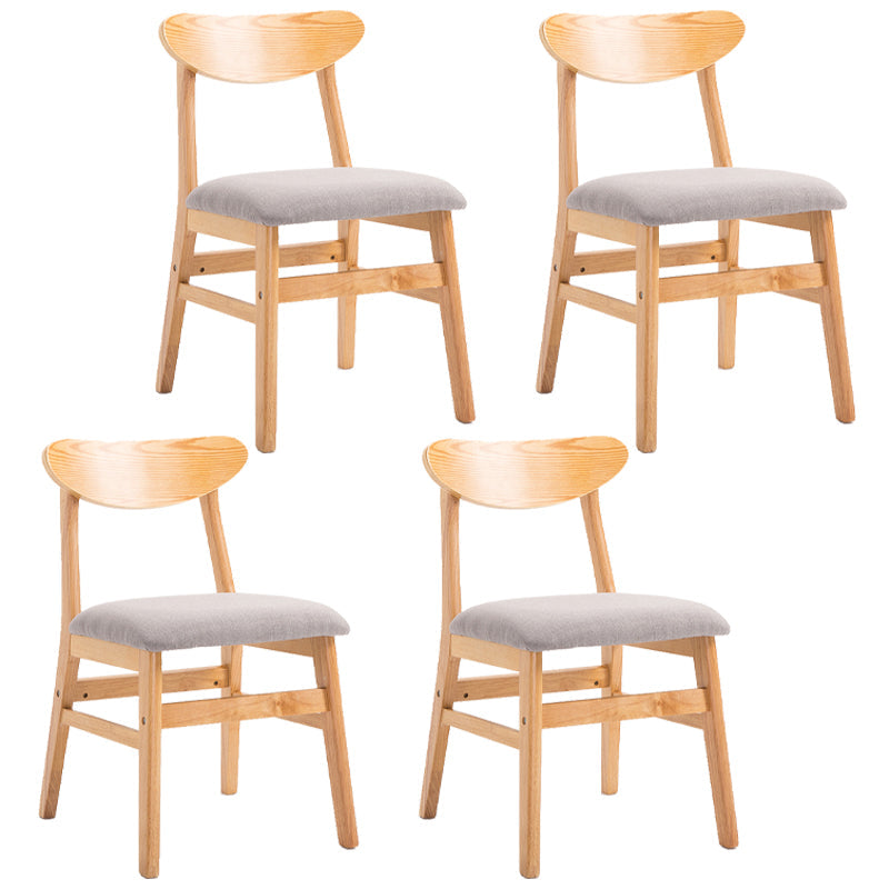 Contemporary Home Side Chair Upholstered Open Back Wood Dining Room Chair Beige 4 Piece Set Natural Wood Clearhalo ' kitchen&dining_furn' 'Dining Chairs' 'Dining Tables & Seating' 'dining_chair' 'furn' 'furn_dining_chair' 'Furniture' 'furniture_dining_chair' 'Kitchen & Dining Furniture' 'kitchen' 3574446