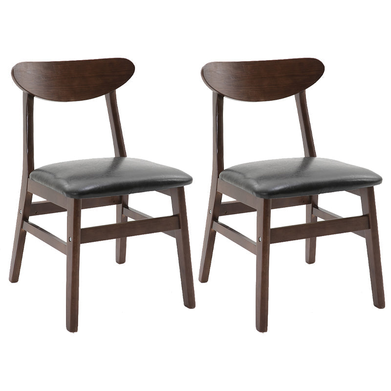 Contemporary Home Side Chair Upholstered Open Back Wood Dining Room Chair Black 2 Piece Set Walnut Clearhalo ' kitchen&dining_furn' 'Dining Chairs' 'Dining Tables & Seating' 'dining_chair' 'furn' 'furn_dining_chair' 'Furniture' 'furniture_dining_chair' 'Kitchen & Dining Furniture' 'kitchen' 3574448