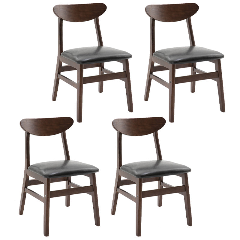 Contemporary Home Side Chair Upholstered Open Back Wood Dining Room Chair Black 4 Piece Set Walnut Clearhalo ' kitchen&dining_furn' 'Dining Chairs' 'Dining Tables & Seating' 'dining_chair' 'furn' 'furn_dining_chair' 'Furniture' 'furniture_dining_chair' 'Kitchen & Dining Furniture' 'kitchen' 3574449