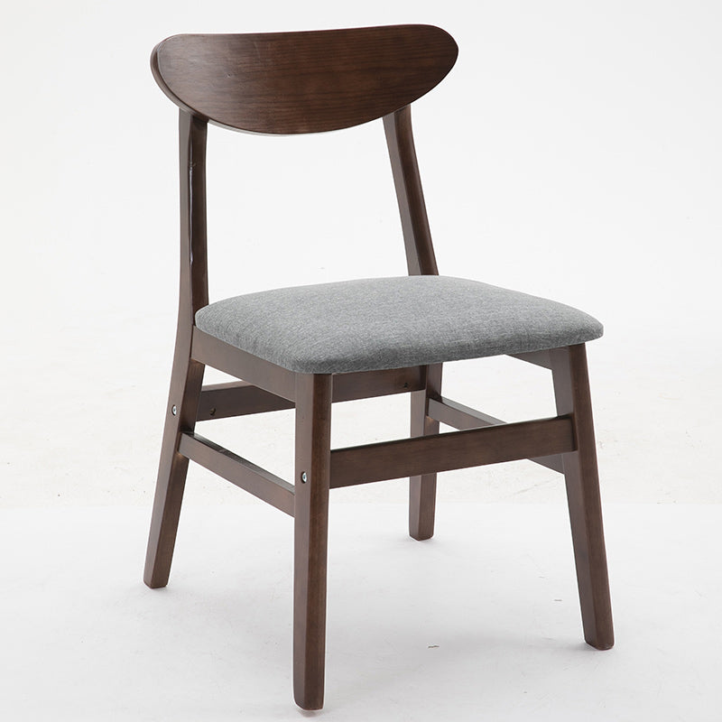 Contemporary Home Side Chair Upholstered Open Back Wood Dining Room Chair Grey 1 Piece Walnut Clearhalo ' kitchen&dining_furn' 'Dining Chairs' 'Dining Tables & Seating' 'dining_chair' 'furn' 'furn_dining_chair' 'Furniture' 'furniture_dining_chair' 'Kitchen & Dining Furniture' 'kitchen' 3574450