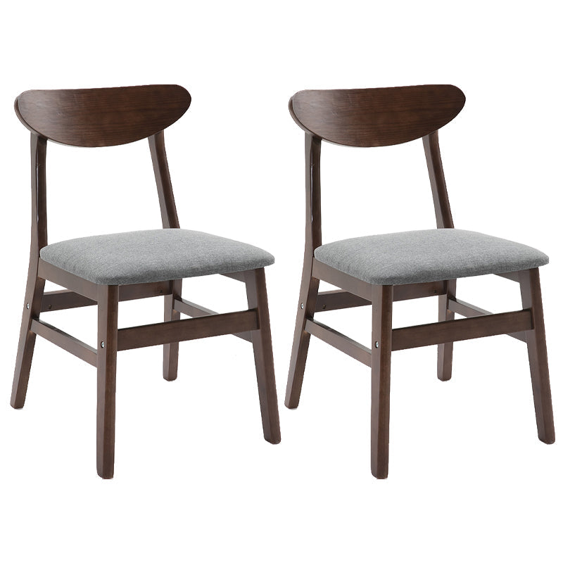 Contemporary Home Side Chair Upholstered Open Back Wood Dining Room Chair Grey 2 Piece Set Walnut Clearhalo ' kitchen&dining_furn' 'Dining Chairs' 'Dining Tables & Seating' 'dining_chair' 'furn' 'furn_dining_chair' 'Furniture' 'furniture_dining_chair' 'Kitchen & Dining Furniture' 'kitchen' 3574451