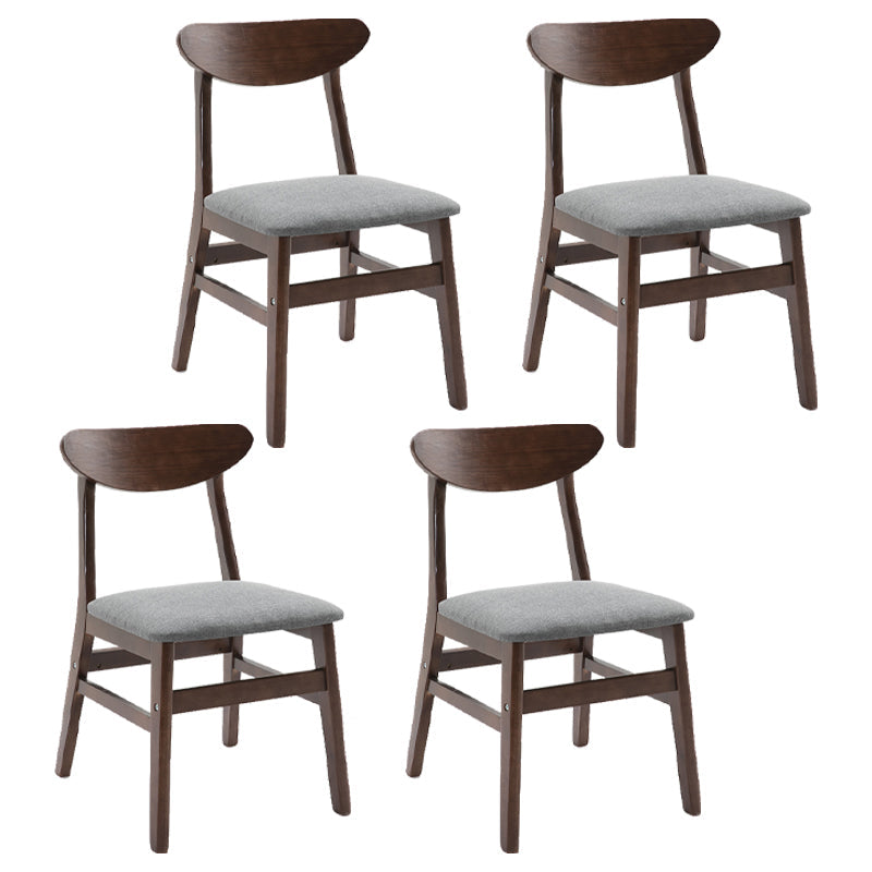 Contemporary Home Side Chair Upholstered Open Back Wood Dining Room Chair Grey 4 Piece Set Walnut Clearhalo ' kitchen&dining_furn' 'Dining Chairs' 'Dining Tables & Seating' 'dining_chair' 'furn' 'furn_dining_chair' 'Furniture' 'furniture_dining_chair' 'Kitchen & Dining Furniture' 'kitchen' 3574452