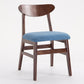 Contemporary Home Side Chair Upholstered Open Back Wood Dining Room Chair Blue 1 Piece Walnut Clearhalo ' kitchen&dining_furn' 'Dining Chairs' 'Dining Tables & Seating' 'dining_chair' 'furn' 'furn_dining_chair' 'Furniture' 'furniture_dining_chair' 'Kitchen & Dining Furniture' 'kitchen' 3574453