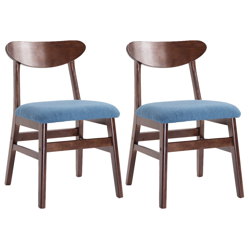 Contemporary Home Side Chair Upholstered Open Back Wood Dining Room Chair Blue 2 Piece Set Walnut Clearhalo ' kitchen&dining_furn' 'Dining Chairs' 'Dining Tables & Seating' 'dining_chair' 'furn' 'furn_dining_chair' 'Furniture' 'furniture_dining_chair' 'Kitchen & Dining Furniture' 'kitchen' 3574454