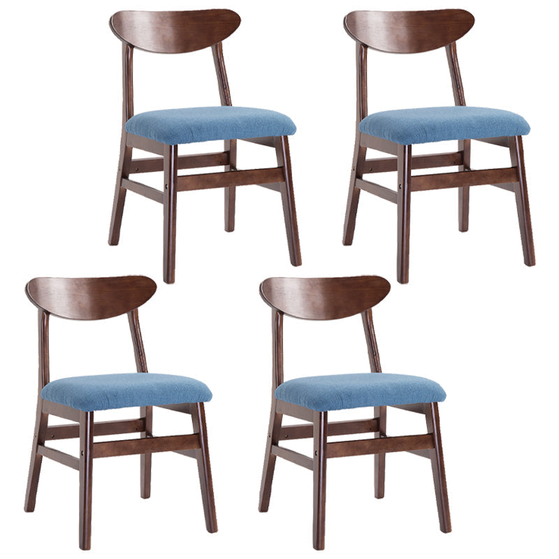 Contemporary Home Side Chair Upholstered Open Back Wood Dining Room Chair Blue 4 Piece Set Walnut Clearhalo ' kitchen&dining_furn' 'Dining Chairs' 'Dining Tables & Seating' 'dining_chair' 'furn' 'furn_dining_chair' 'Furniture' 'furniture_dining_chair' 'Kitchen & Dining Furniture' 'kitchen' 3574455