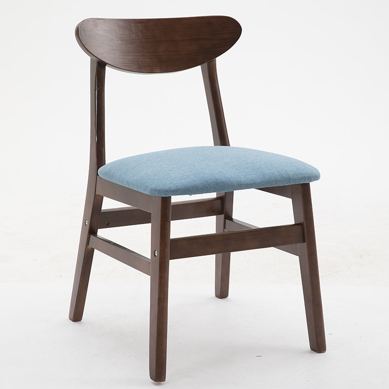 Contemporary Home Side Chair Upholstered Open Back Wood Dining Room Chair Light Blue 1 Piece Walnut Clearhalo ' kitchen&dining_furn' 'Dining Chairs' 'Dining Tables & Seating' 'dining_chair' 'furn' 'furn_dining_chair' 'Furniture' 'furniture_dining_chair' 'Kitchen & Dining Furniture' 'kitchen' 3574456