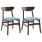 Contemporary Home Side Chair Upholstered Open Back Wood Dining Room Chair Light Blue 2 Piece Set Walnut Clearhalo ' kitchen&dining_furn' 'Dining Chairs' 'Dining Tables & Seating' 'dining_chair' 'furn' 'furn_dining_chair' 'Furniture' 'furniture_dining_chair' 'Kitchen & Dining Furniture' 'kitchen' 3574457