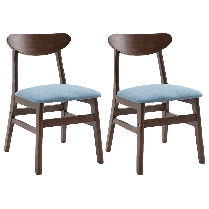 Contemporary Home Side Chair Upholstered Open Back Wood Dining Room Chair Light Blue 2 Piece Set Walnut Clearhalo ' kitchen&dining_furn' 'Dining Chairs' 'Dining Tables & Seating' 'dining_chair' 'furn' 'furn_dining_chair' 'Furniture' 'furniture_dining_chair' 'Kitchen & Dining Furniture' 'kitchen' 3574457