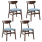 Contemporary Home Side Chair Upholstered Open Back Wood Dining Room Chair Light Blue 4 Piece Set Walnut Clearhalo ' kitchen&dining_furn' 'Dining Chairs' 'Dining Tables & Seating' 'dining_chair' 'furn' 'furn_dining_chair' 'Furniture' 'furniture_dining_chair' 'Kitchen & Dining Furniture' 'kitchen' 3574458