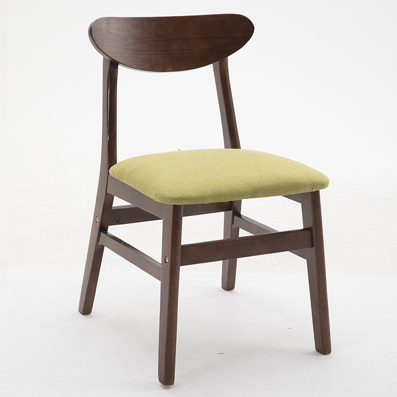 Contemporary Home Side Chair Upholstered Open Back Wood Dining Room Chair Green 1 Piece Walnut Clearhalo ' kitchen&dining_furn' 'Dining Chairs' 'Dining Tables & Seating' 'dining_chair' 'furn' 'furn_dining_chair' 'Furniture' 'furniture_dining_chair' 'Kitchen & Dining Furniture' 'kitchen' 3574459