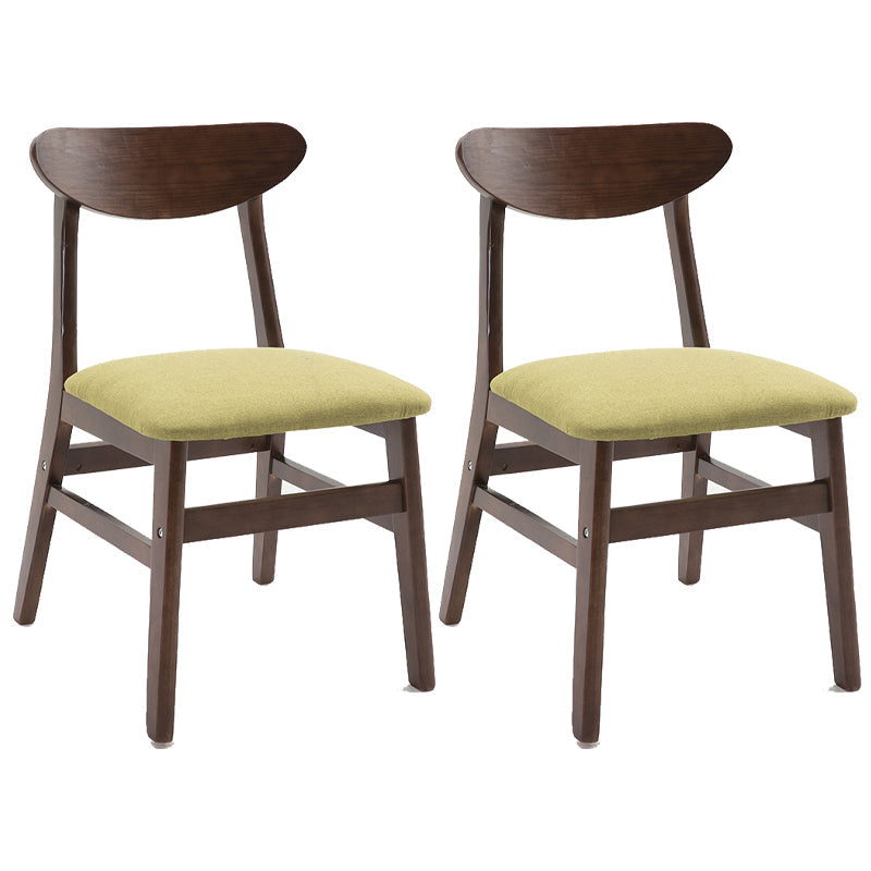 Contemporary Home Side Chair Upholstered Open Back Wood Dining Room Chair Green 2 Piece Set Walnut Clearhalo ' kitchen&dining_furn' 'Dining Chairs' 'Dining Tables & Seating' 'dining_chair' 'furn' 'furn_dining_chair' 'Furniture' 'furniture_dining_chair' 'Kitchen & Dining Furniture' 'kitchen' 3574460