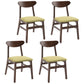 Contemporary Home Side Chair Upholstered Open Back Wood Dining Room Chair Green 4 Piece Set Walnut Clearhalo ' kitchen&dining_furn' 'Dining Chairs' 'Dining Tables & Seating' 'dining_chair' 'furn' 'furn_dining_chair' 'Furniture' 'furniture_dining_chair' 'Kitchen & Dining Furniture' 'kitchen' 3574461