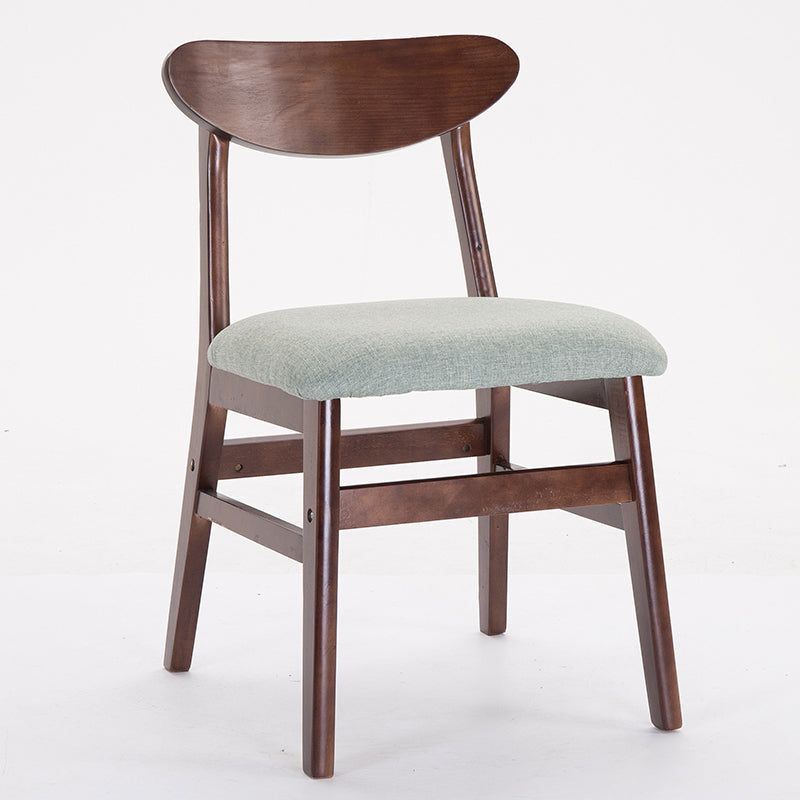 Contemporary Home Side Chair Upholstered Open Back Wood Dining Room Chair Light Green 1 Piece Walnut Clearhalo ' kitchen&dining_furn' 'Dining Chairs' 'Dining Tables & Seating' 'dining_chair' 'furn' 'furn_dining_chair' 'Furniture' 'furniture_dining_chair' 'Kitchen & Dining Furniture' 'kitchen' 3574462