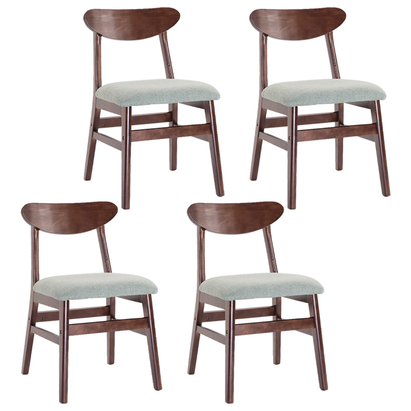 Contemporary Home Side Chair Upholstered Open Back Wood Dining Room Chair Light Green 4 Piece Set Walnut Clearhalo ' kitchen&dining_furn' 'Dining Chairs' 'Dining Tables & Seating' 'dining_chair' 'furn' 'furn_dining_chair' 'Furniture' 'furniture_dining_chair' 'Kitchen & Dining Furniture' 'kitchen' 3574464