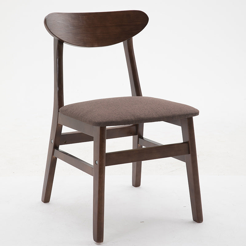 Contemporary Home Side Chair Upholstered Open Back Wood Dining Room Chair Coffee 1 Piece Walnut Clearhalo ' kitchen&dining_furn' 'Dining Chairs' 'Dining Tables & Seating' 'dining_chair' 'furn' 'furn_dining_chair' 'Furniture' 'furniture_dining_chair' 'Kitchen & Dining Furniture' 'kitchen' 3574465