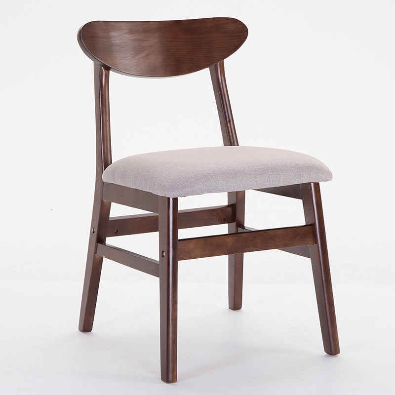 Contemporary Home Side Chair Upholstered Open Back Wood Dining Room Chair Beige 1 Piece Walnut Clearhalo ' kitchen&dining_furn' 'Dining Chairs' 'Dining Tables & Seating' 'dining_chair' 'furn' 'furn_dining_chair' 'Furniture' 'furniture_dining_chair' 'Kitchen & Dining Furniture' 'kitchen' 3574468