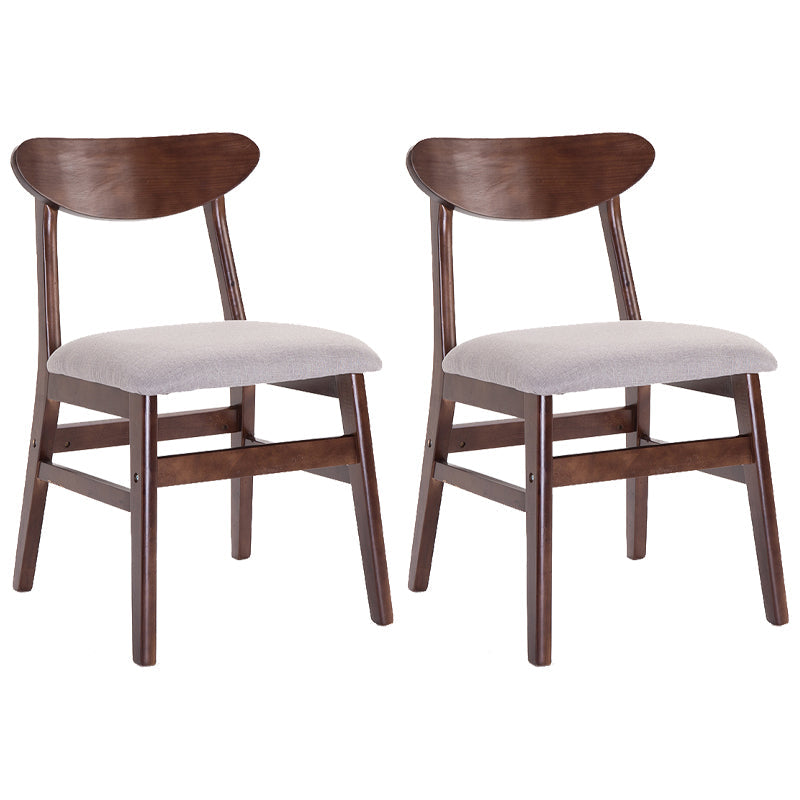 Contemporary Home Side Chair Upholstered Open Back Wood Dining Room Chair Beige 2 Piece Set Walnut Clearhalo ' kitchen&dining_furn' 'Dining Chairs' 'Dining Tables & Seating' 'dining_chair' 'furn' 'furn_dining_chair' 'Furniture' 'furniture_dining_chair' 'Kitchen & Dining Furniture' 'kitchen' 3574469