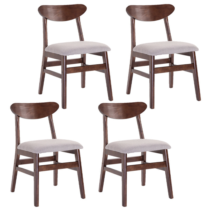 Contemporary Home Side Chair Upholstered Open Back Wood Dining Room Chair Beige 4 Piece Set Walnut Clearhalo ' kitchen&dining_furn' 'Dining Chairs' 'Dining Tables & Seating' 'dining_chair' 'furn' 'furn_dining_chair' 'Furniture' 'furniture_dining_chair' 'Kitchen & Dining Furniture' 'kitchen' 3574470