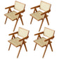 Contemporary Solid Wood Dining Room Chair Set Open Back Dining Arm Chair Light Brown 4 Piece Set Clearhalo ' kitchen&dining_furn' 'Dining Chairs' 'Dining Tables & Seating' 'dining_chair' 'furn' 'furn_dining_chair' 'Furniture' 'furniture_dining_chair' 'Kitchen & Dining Furniture' 'kitchen' 3574481