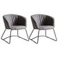 Modern Black Solid Back Dining Arm Chair Metal Kitchen Dining Arm Chair Grey 2 Piece Set Clearhalo ' kitchen&dining_furn' 'Dining Chairs' 'Dining Tables & Seating' 'dining_chair' 'furn' 'furn_dining_chair' 'Furniture' 'furniture_dining_chair' 'Kitchen & Dining Furniture' 'kitchen' 3574491