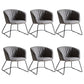 Modern Black Solid Back Dining Arm Chair Metal Kitchen Dining Arm Chair Grey 6 Piece Set Clearhalo ' kitchen&dining_furn' 'Dining Chairs' 'Dining Tables & Seating' 'dining_chair' 'furn' 'furn_dining_chair' 'Furniture' 'furniture_dining_chair' 'Kitchen & Dining Furniture' 'kitchen' 3574495