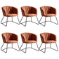 Modern Black Solid Back Dining Arm Chair Metal Kitchen Dining Arm Chair Brown 6 Piece Set Clearhalo ' kitchen&dining_furn' 'Dining Chairs' 'Dining Tables & Seating' 'dining_chair' 'furn' 'furn_dining_chair' 'Furniture' 'furniture_dining_chair' 'Kitchen & Dining Furniture' 'kitchen' 3574501