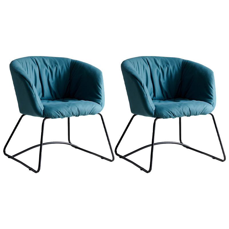 Modern Black Solid Back Dining Arm Chair Metal Kitchen Dining Arm Chair Blue 2 Piece Set Clearhalo ' kitchen&dining_furn' 'Dining Chairs' 'Dining Tables & Seating' 'dining_chair' 'furn' 'furn_dining_chair' 'Furniture' 'furniture_dining_chair' 'Kitchen & Dining Furniture' 'kitchen' 3574503