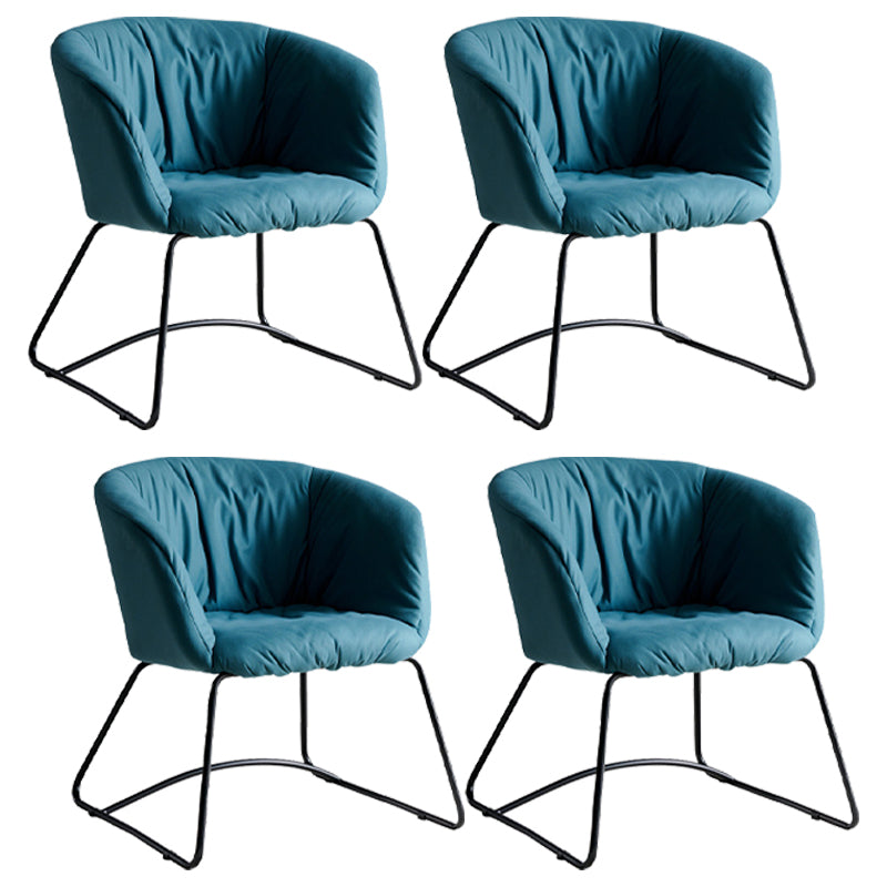 Modern Black Solid Back Dining Arm Chair Metal Kitchen Dining Arm Chair Blue 4 Piece Set Clearhalo ' kitchen&dining_furn' 'Dining Chairs' 'Dining Tables & Seating' 'dining_chair' 'furn' 'furn_dining_chair' 'Furniture' 'furniture_dining_chair' 'Kitchen & Dining Furniture' 'kitchen' 3574504