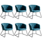 Modern Black Solid Back Dining Arm Chair Metal Kitchen Dining Arm Chair Blue 6 Piece Set Clearhalo ' kitchen&dining_furn' 'Dining Chairs' 'Dining Tables & Seating' 'dining_chair' 'furn' 'furn_dining_chair' 'Furniture' 'furniture_dining_chair' 'Kitchen & Dining Furniture' 'kitchen' 3574506