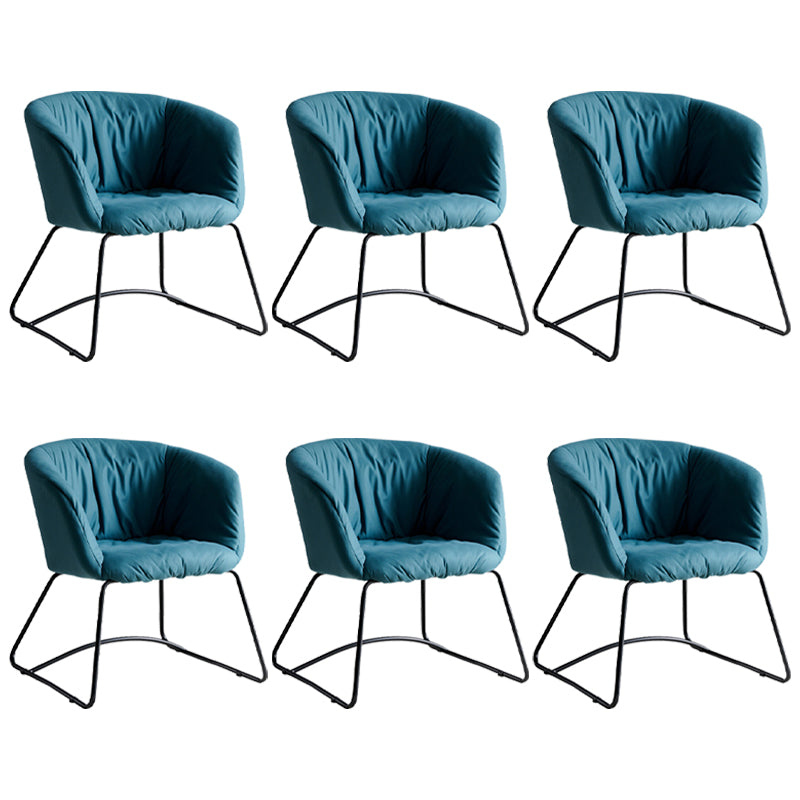 Modern Black Solid Back Dining Arm Chair Metal Kitchen Dining Arm Chair Blue 6 Piece Set Clearhalo ' kitchen&dining_furn' 'Dining Chairs' 'Dining Tables & Seating' 'dining_chair' 'furn' 'furn_dining_chair' 'Furniture' 'furniture_dining_chair' 'Kitchen & Dining Furniture' 'kitchen' 3574506