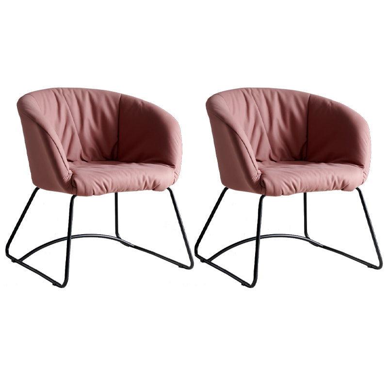 Modern Black Solid Back Dining Arm Chair Metal Kitchen Dining Arm Chair Cameo Brown 2 Piece Set Clearhalo ' kitchen&dining_furn' 'Dining Chairs' 'Dining Tables & Seating' 'dining_chair' 'furn' 'furn_dining_chair' 'Furniture' 'furniture_dining_chair' 'Kitchen & Dining Furniture' 'kitchen' 3574508