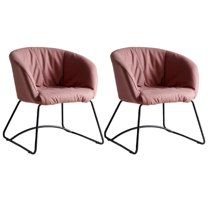 Modern Black Solid Back Dining Arm Chair Metal Kitchen Dining Arm Chair Cameo Brown 2 Piece Set Clearhalo ' kitchen&dining_furn' 'Dining Chairs' 'Dining Tables & Seating' 'dining_chair' 'furn' 'furn_dining_chair' 'Furniture' 'furniture_dining_chair' 'Kitchen & Dining Furniture' 'kitchen' 3574508